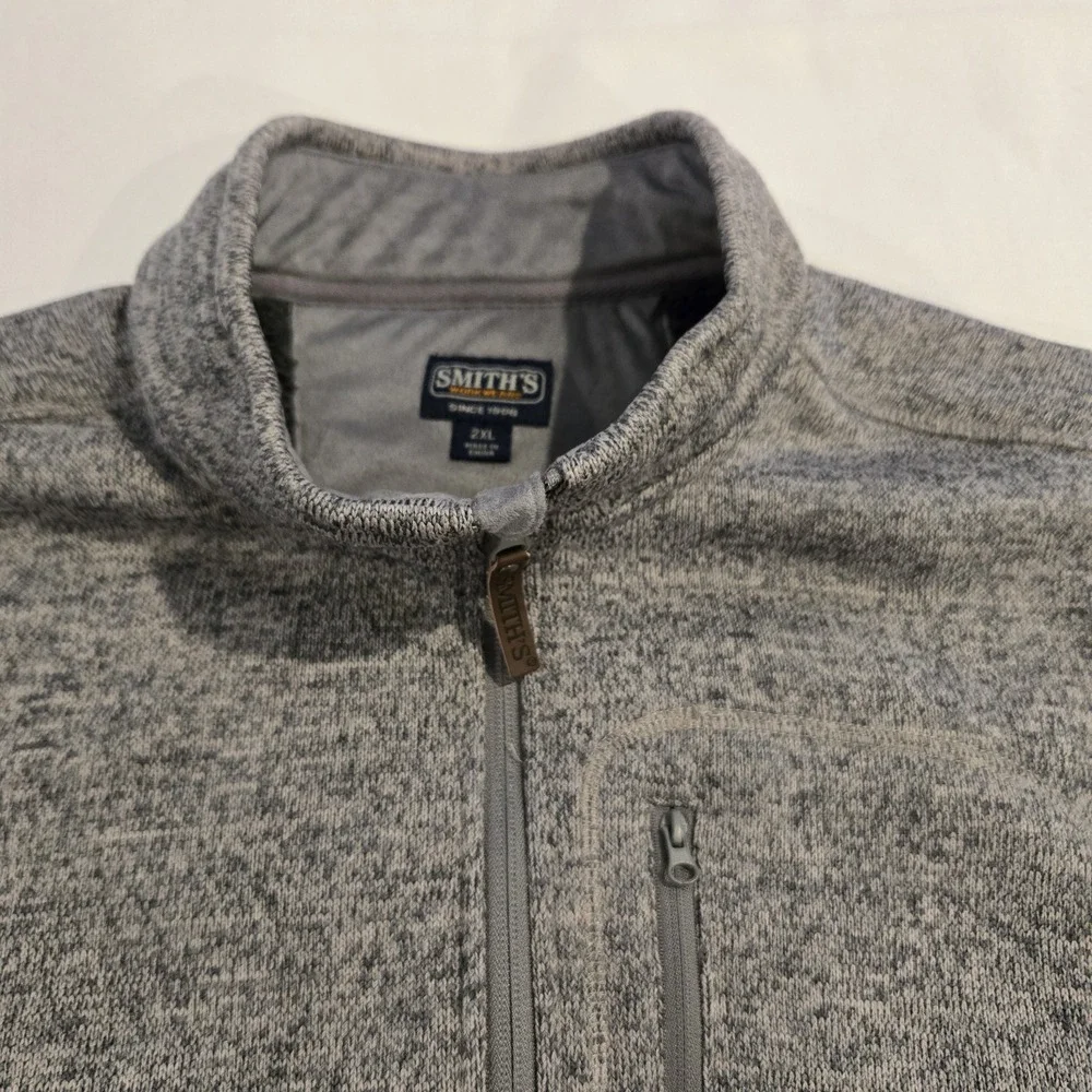 SMITH'S Men's Outdoor Workwear Fleece Lined Vest Zip Pockets ‎ 2XL